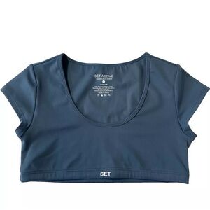 SET Active Women's Blue Crop Top